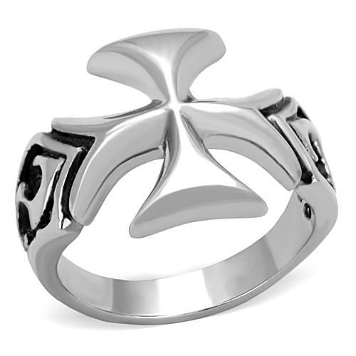 JCE1602 High polished (no plating) Stainless Steel Ring with Epoxy  in Jet